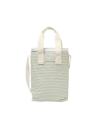 SUNNYLIFE | Borsa frigo leggera per bevande - Strisce salvia marina