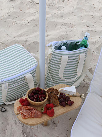 SUNNYLIFE | Borsa frigo leggera per bevande - Strisce salvia marina