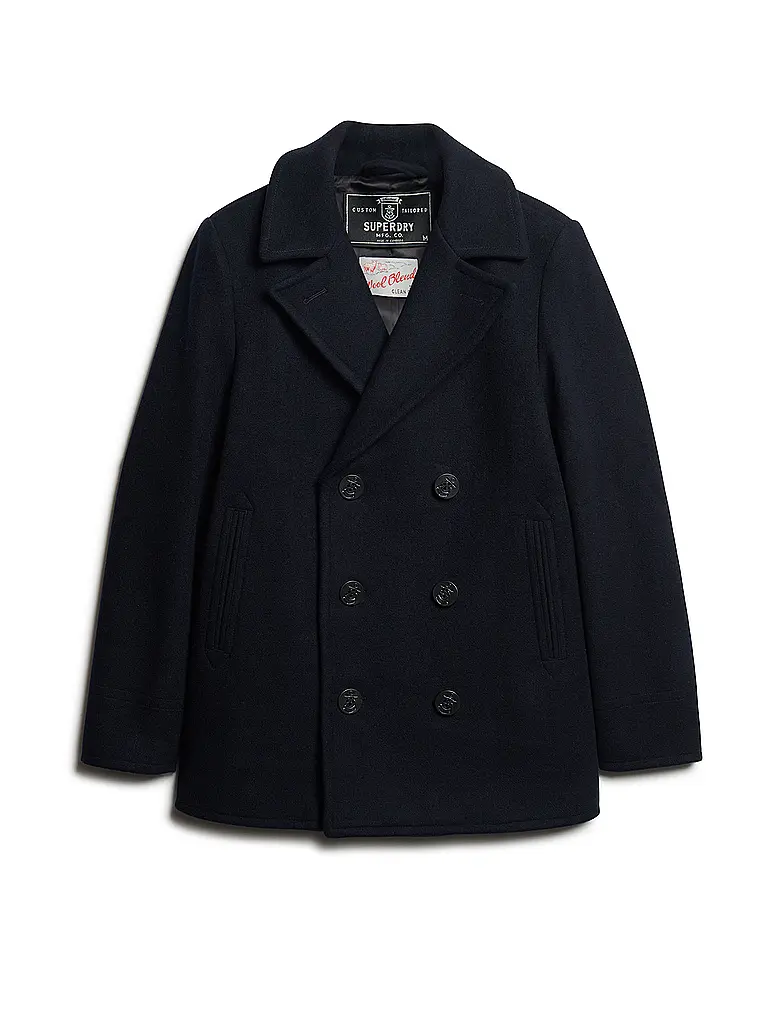 SUPERDRY | Cappotto di lana | Blu scuro
