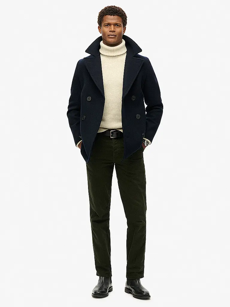 SUPERDRY | Cappotto di lana | Blu scuro