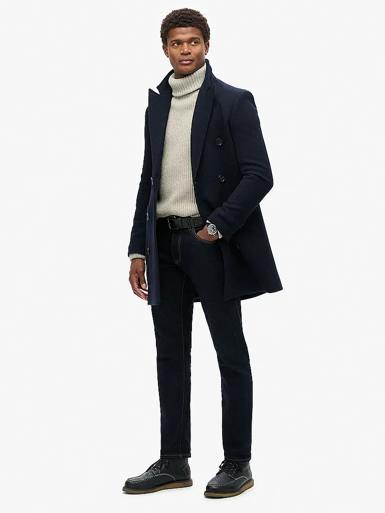 SUPERDRY | Cappotto di lana | Blu scuro