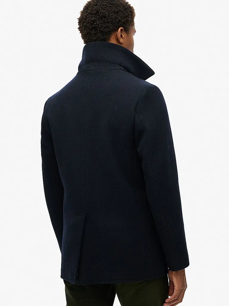 SUPERDRY | Cappotto di lana | Blu scuro