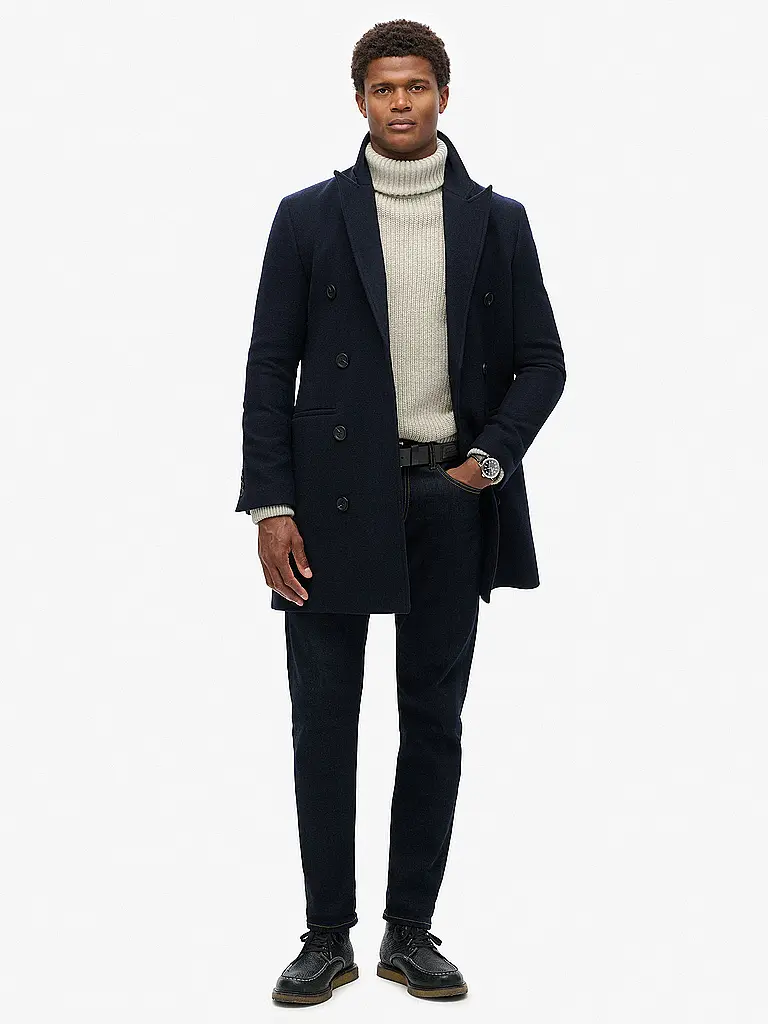SUPERDRY | Cappotto di lana | Blu scuro
