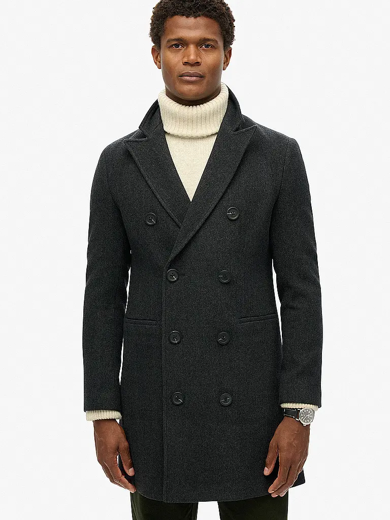 SUPERDRY | Cappotto di lana | Nero