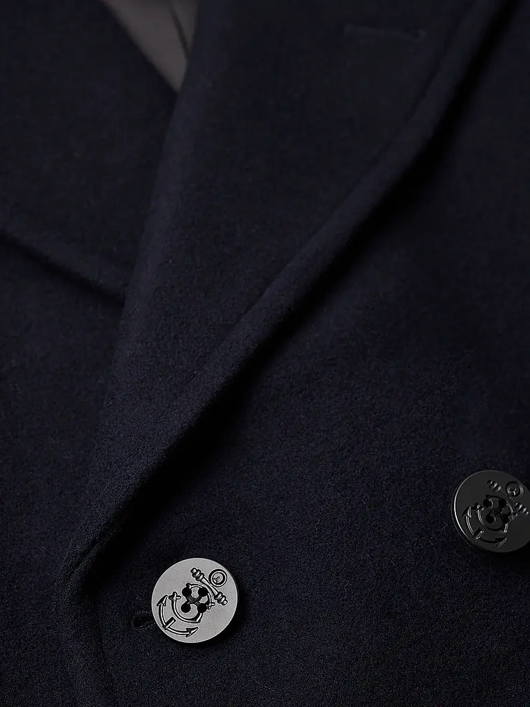 SUPERDRY | Cappotto di lana | Blu scuro