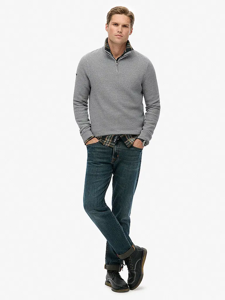 SUPERDRY | Pullover Troyer | Grigio chiaro
