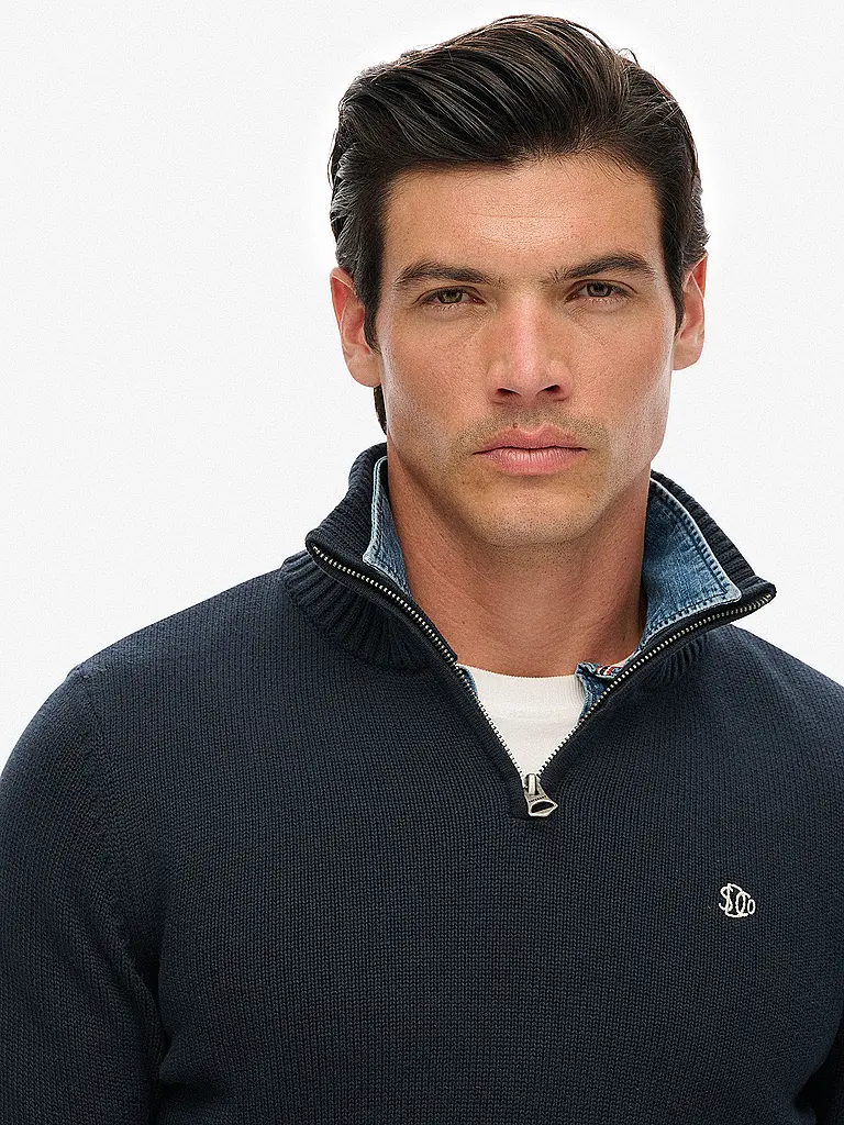 SUPERDRY | Troyer Sweater | Blu scuro