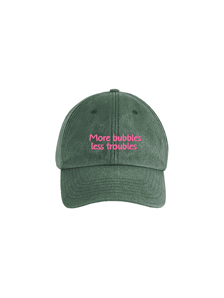 Cappellino MORE BUBBLES LESS TROUBLES verde scuro