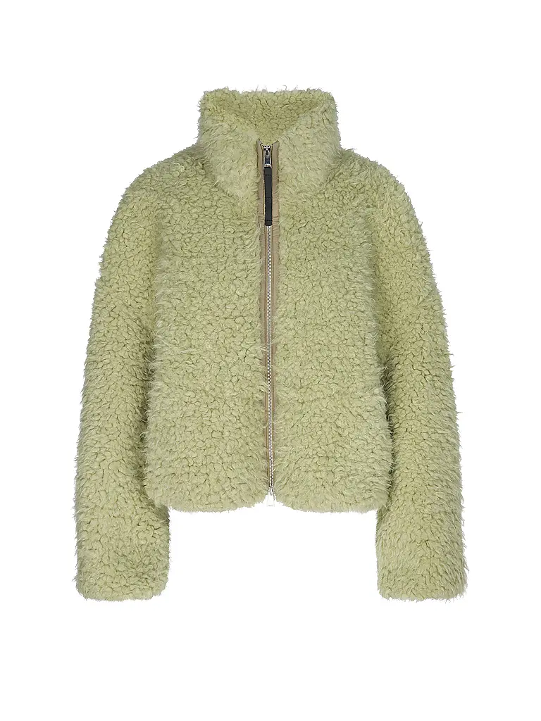 TELA | Jacke in Felloptik | Verde chiaro