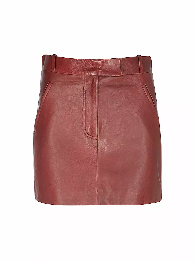 TELA | Minigonna in pelle | Rosso scuro