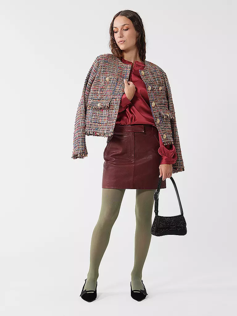 TELA | Minigonna in pelle | Rosso scuro