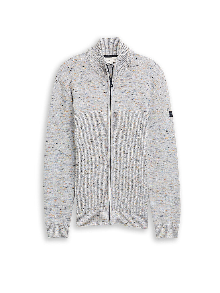 Felpa con zip grigio chiaro L