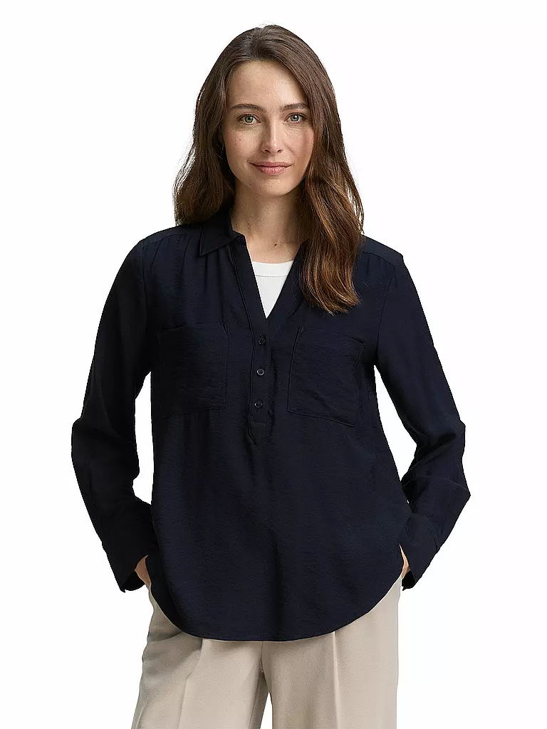 TOM TAILOR | Blusa-camicia | Blu scuro