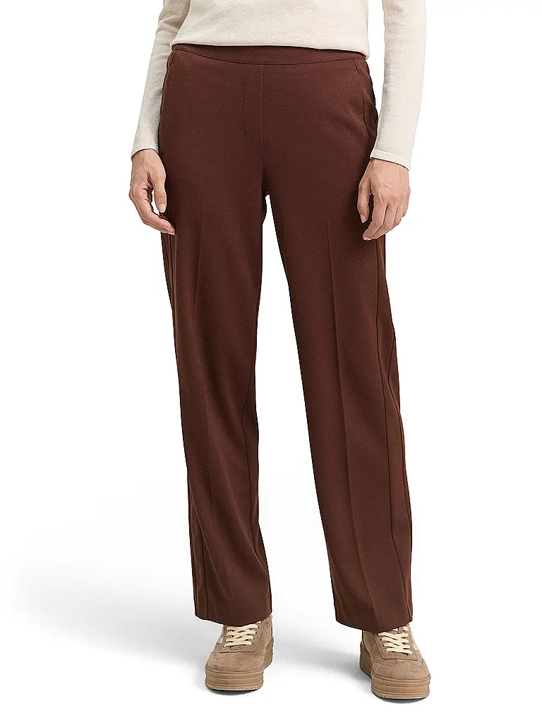 TOM TAILOR | Businesshose Straight Fit | Marrone