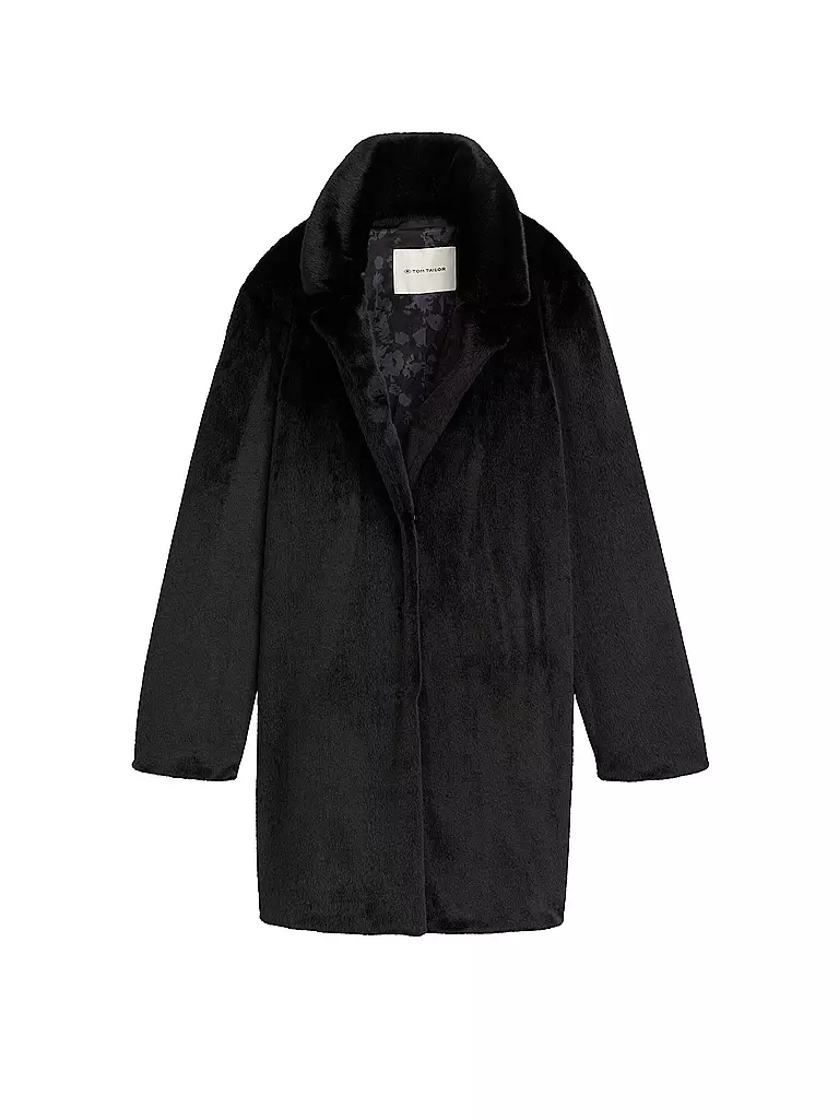 TOM TAILOR | Cappotto in pelliccia sintetica | Nero
