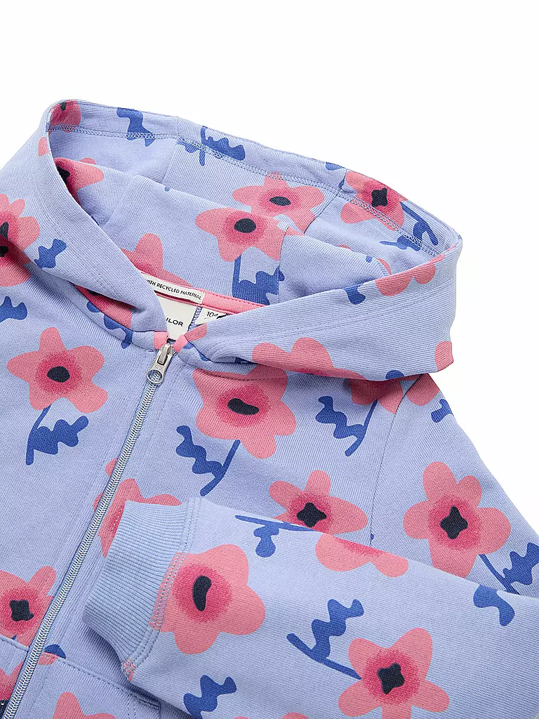 TOM TAILOR | Felpa con zip da ragazza | Blu chiaro