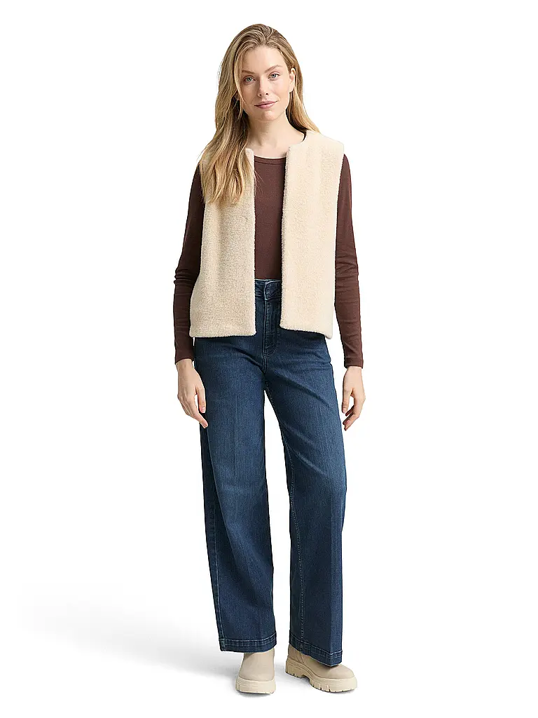 TOM TAILOR | Gilet in pelliccia sintetica | Beige