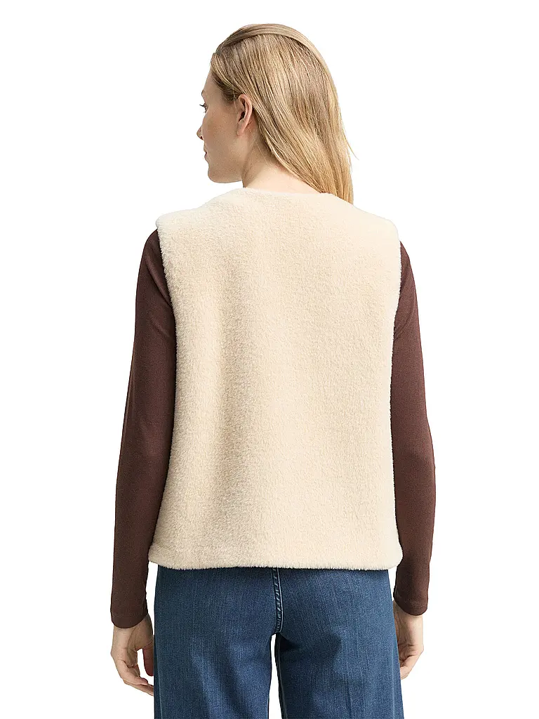 TOM TAILOR | Gilet in pelliccia sintetica | Beige