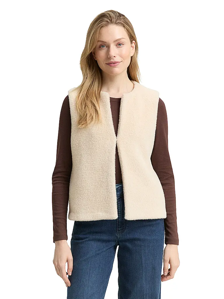 TOM TAILOR | Gilet in pelliccia sintetica | Beige