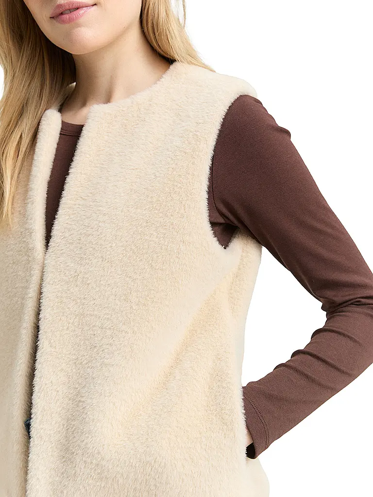 TOM TAILOR | Gilet in pelliccia sintetica | Beige