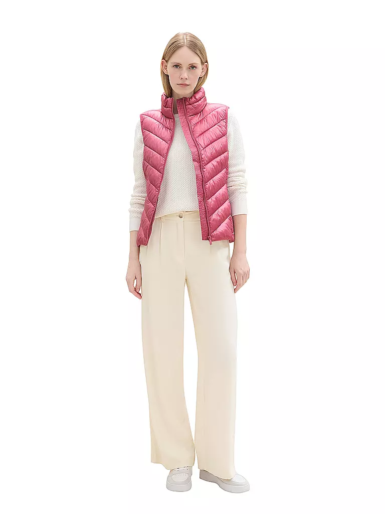 TOM TAILOR | Gilet trapuntato | Fucsia