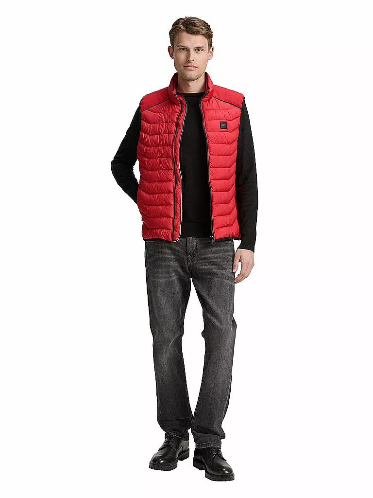 TOM TAILOR | Gilet trapuntato | Rosso