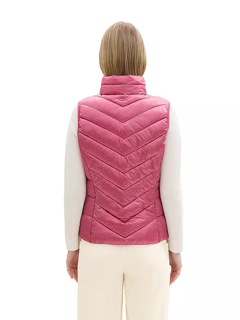 TOM TAILOR | Gilet trapuntato | Fucsia