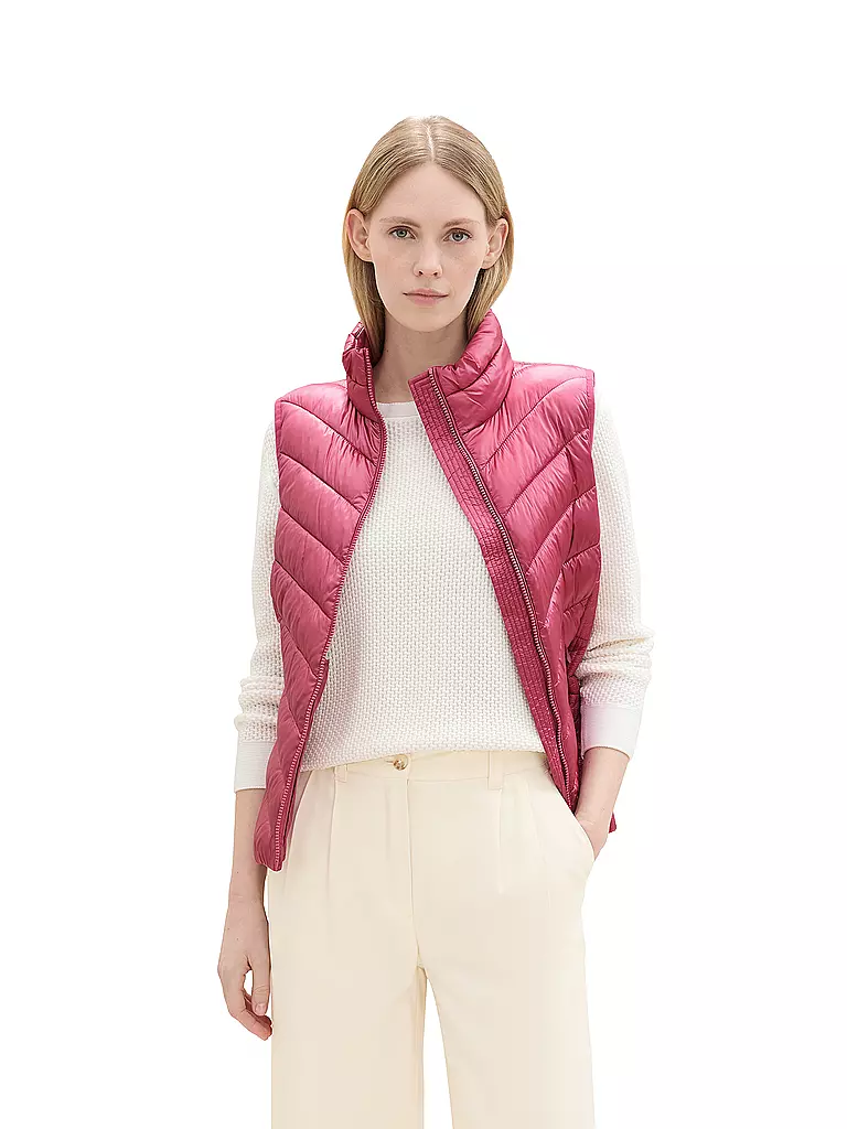 TOM TAILOR | Gilet trapuntato | Fucsia