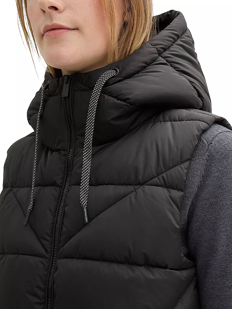 TOM TAILOR | Gilet trapuntato | Nero