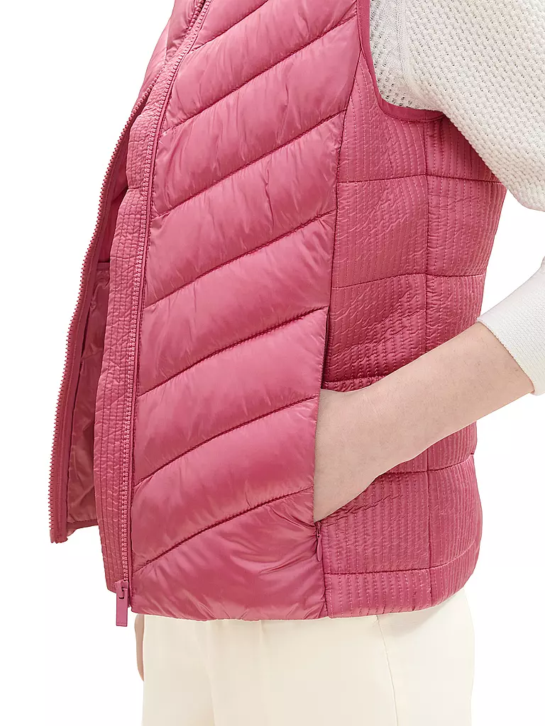 TOM TAILOR | Gilet trapuntato | Fucsia