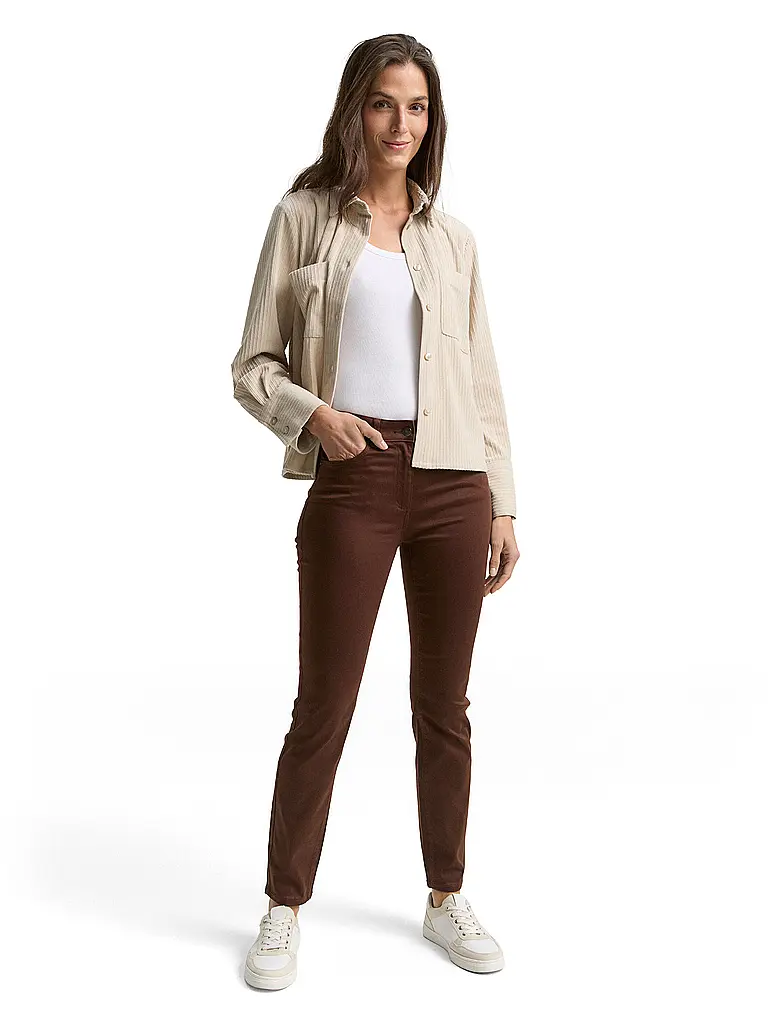 TOM TAILOR | Hose Slim Fit TTEDDA  | Marrone