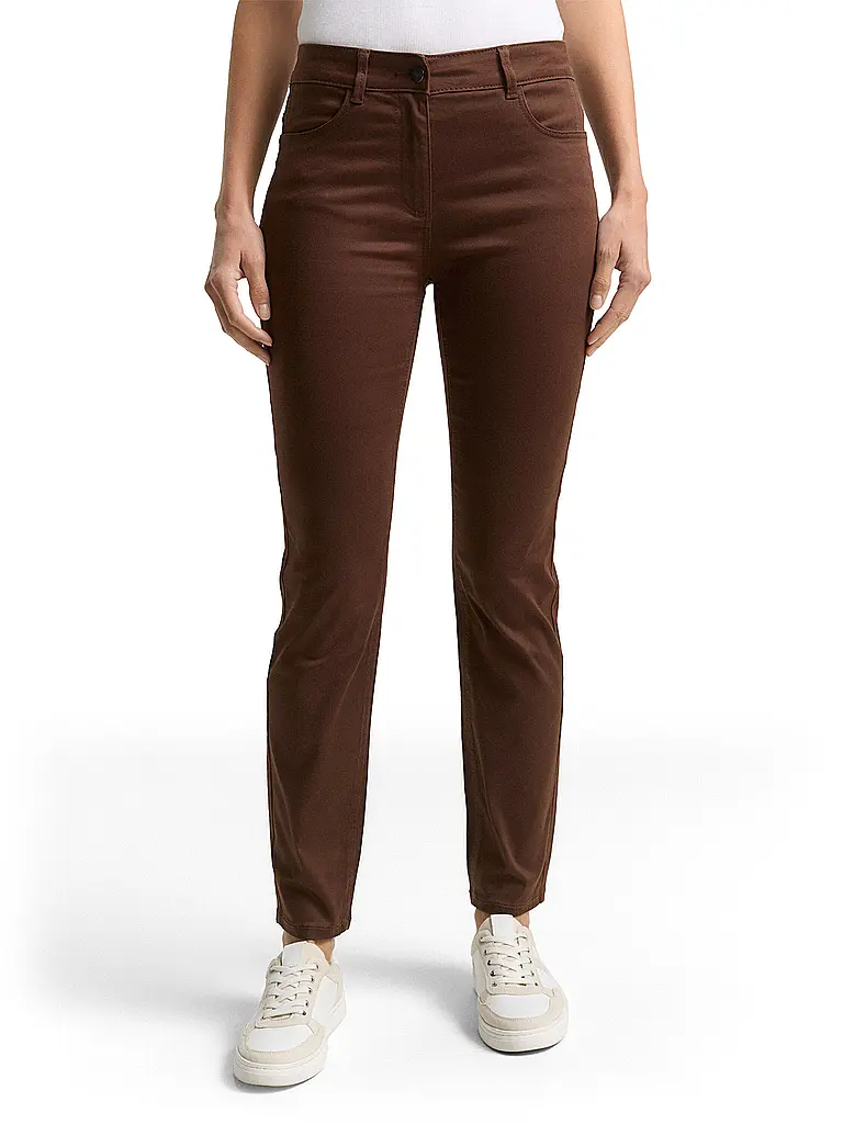 TOM TAILOR | Hose Slim Fit TTEDDA  | Marrone