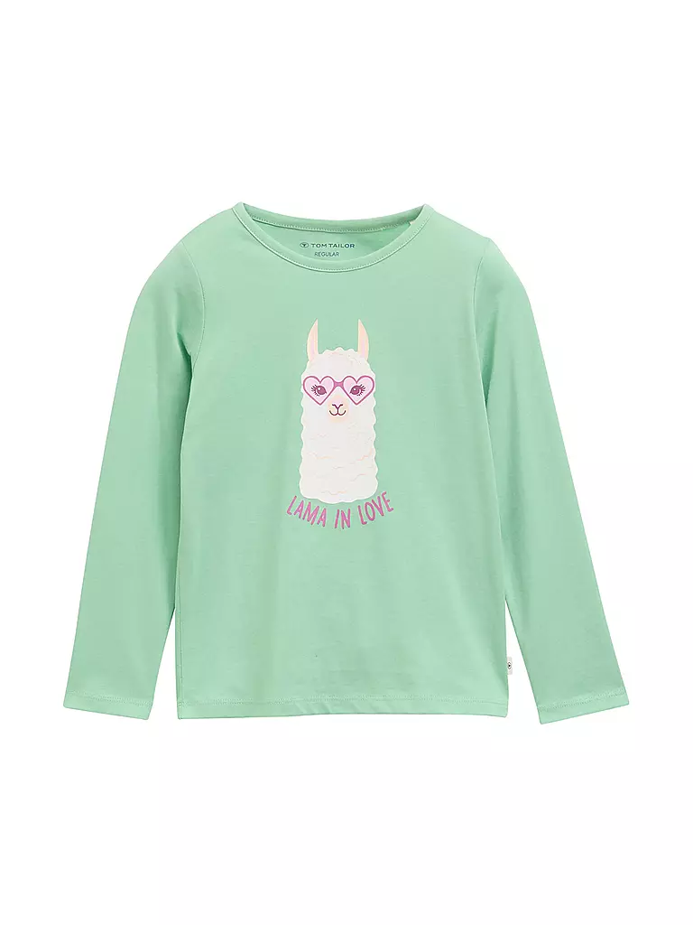TOM TAILOR | Maglietta a maniche lunghe da ragazza | Verde chiaro