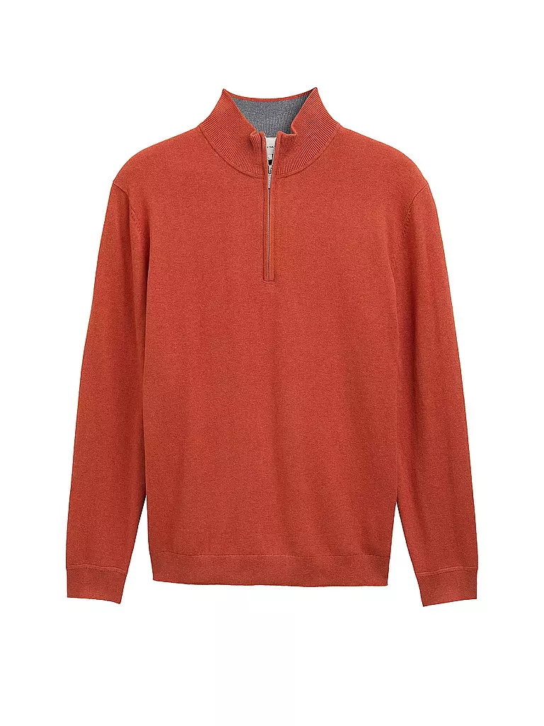 TOM TAILOR | Pullover Troyer | Arancione