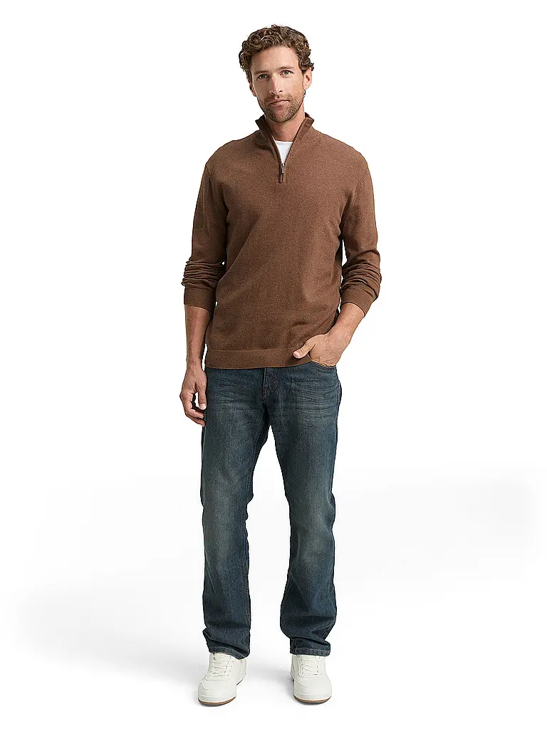 TOM TAILOR | Pullover Troyer | Marrone