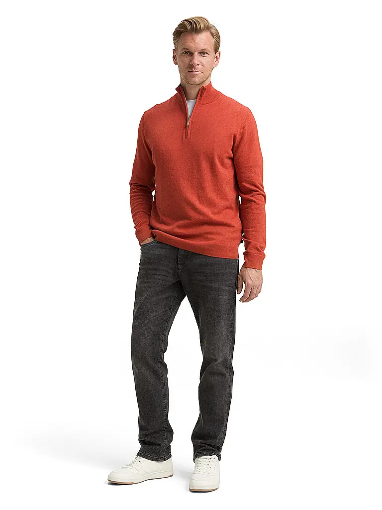 TOM TAILOR | Pullover Troyer | Arancione