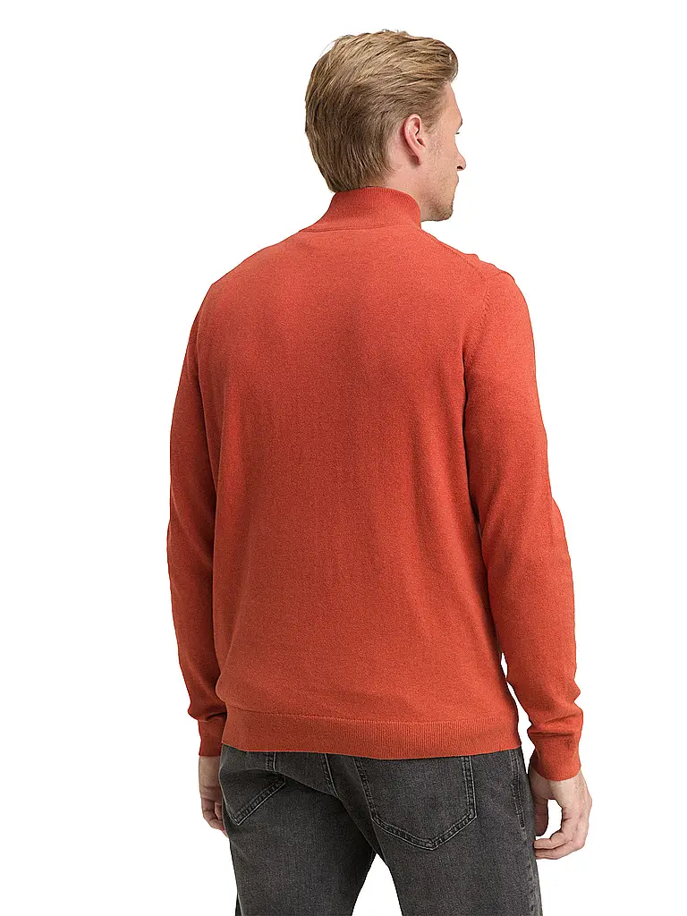 TOM TAILOR | Pullover Troyer | Arancione