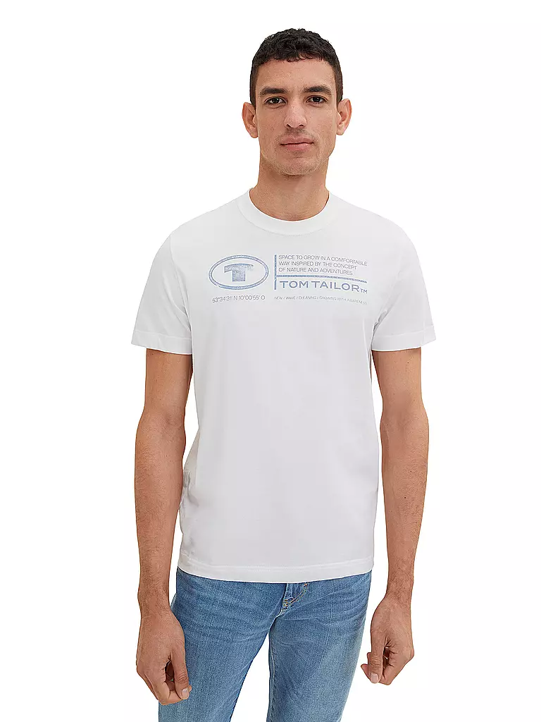 TOM TAILOR | T-Shirt Regular Fit | Bianco