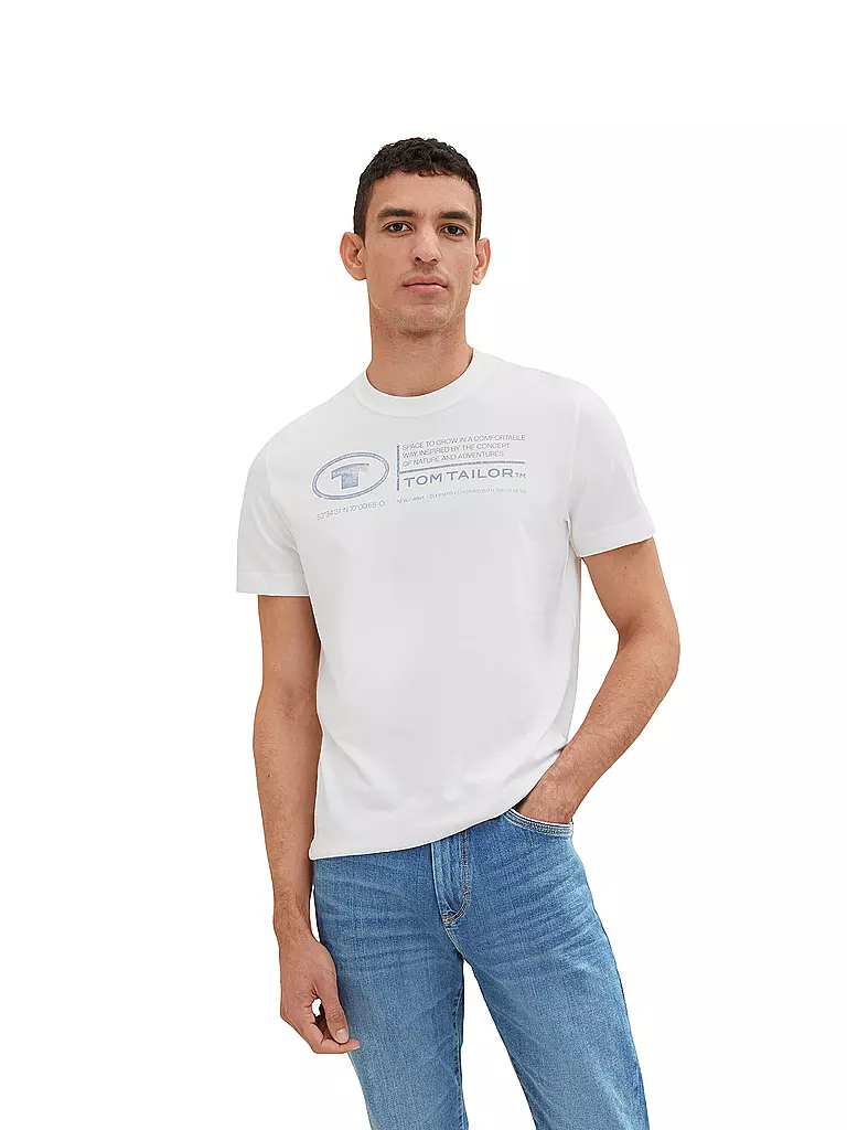 TOM TAILOR | T-Shirt Regular Fit | Bianco