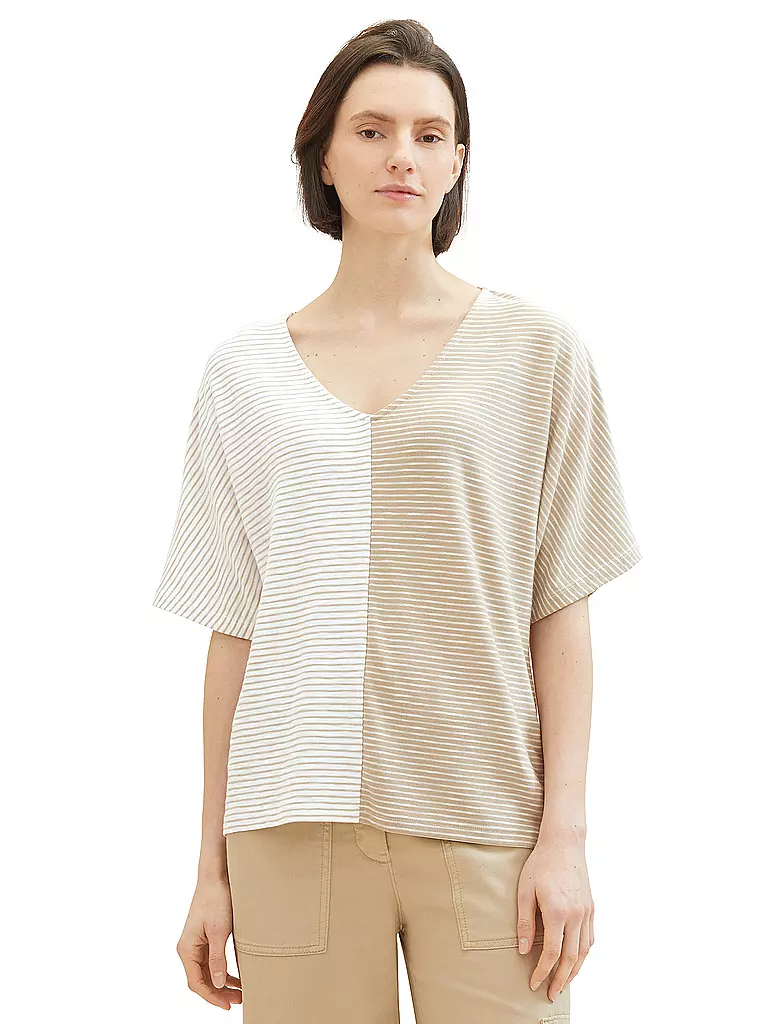 TOM TAILOR | T-Shirt Regular Fit | Beige