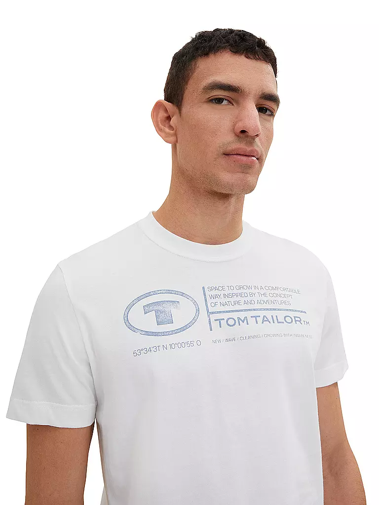 TOM TAILOR | T-Shirt Regular Fit | Bianco