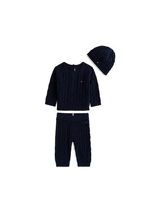 TOMMY HILFIGER | Set neonato 3 pezzi maglione, pantaloni e cappello