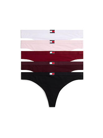TOMMY HILFIGER | String, confezione da 5, rosso scuro