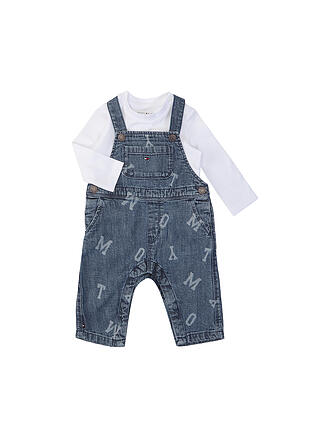 TOMMY HILFIGER | Set neonato 2 pezzi: salopette in jeans con t-shirt a maniche lunghe