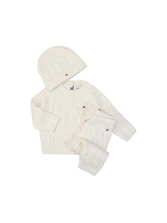 TOMMY HILFIGER | Set neonato 3 pezzi maglione, pantaloni e cappello