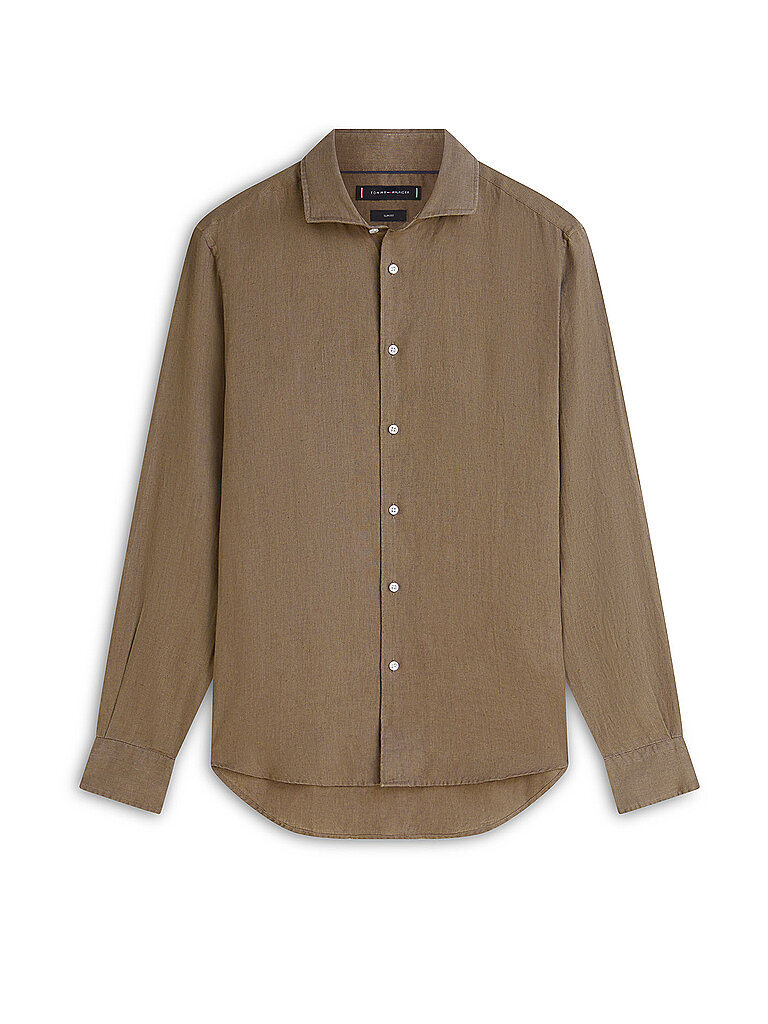 Camicia di lino oliva XL