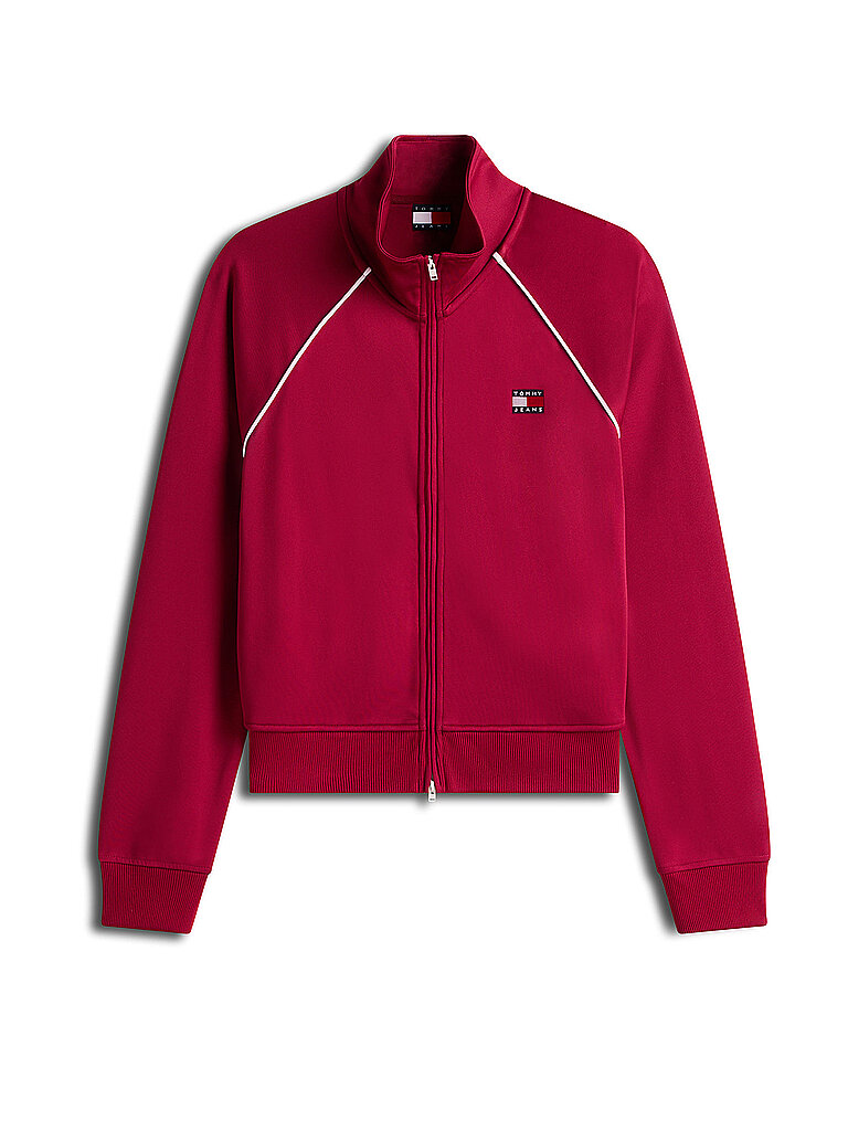 Felpa con zip rosso scuro L