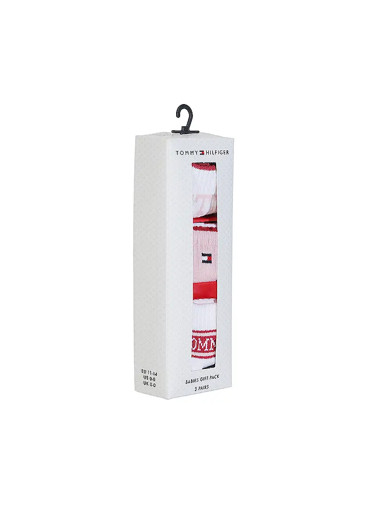 TOMMY HILFIGER | Calzini da neonata, confezione da 3, rosa | 