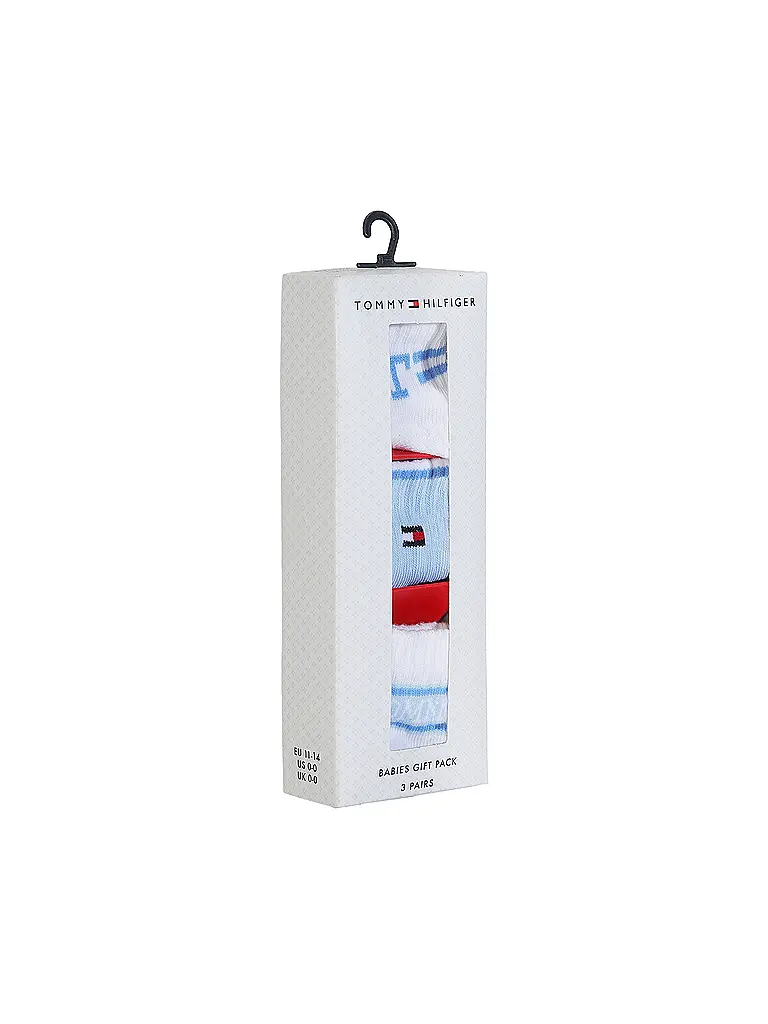 TOMMY HILFIGER | Calzini da neonato, confezione da 3, azzurro | 