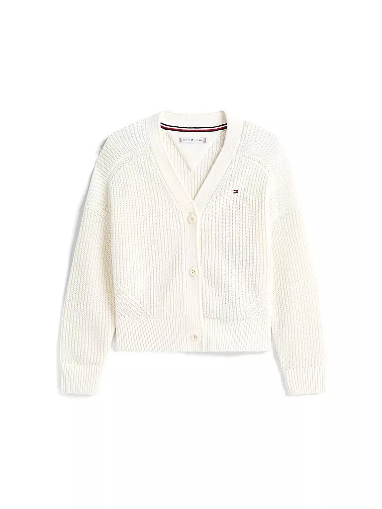 TOMMY HILFIGER | Cardigan da bambina in ciniglia | Crema